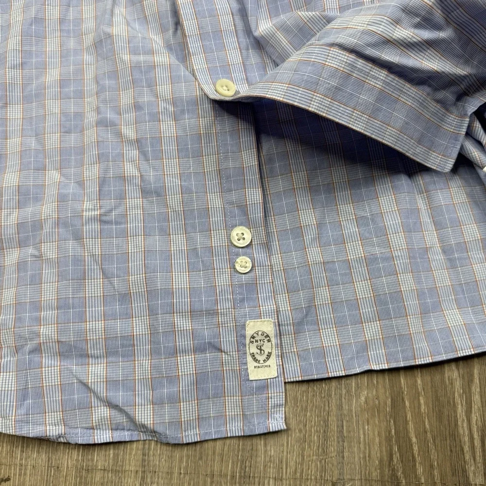 Todd Snyder Dress Shirt Mens Size 16 36/37 Plaid Cotton Spread Collar Business
